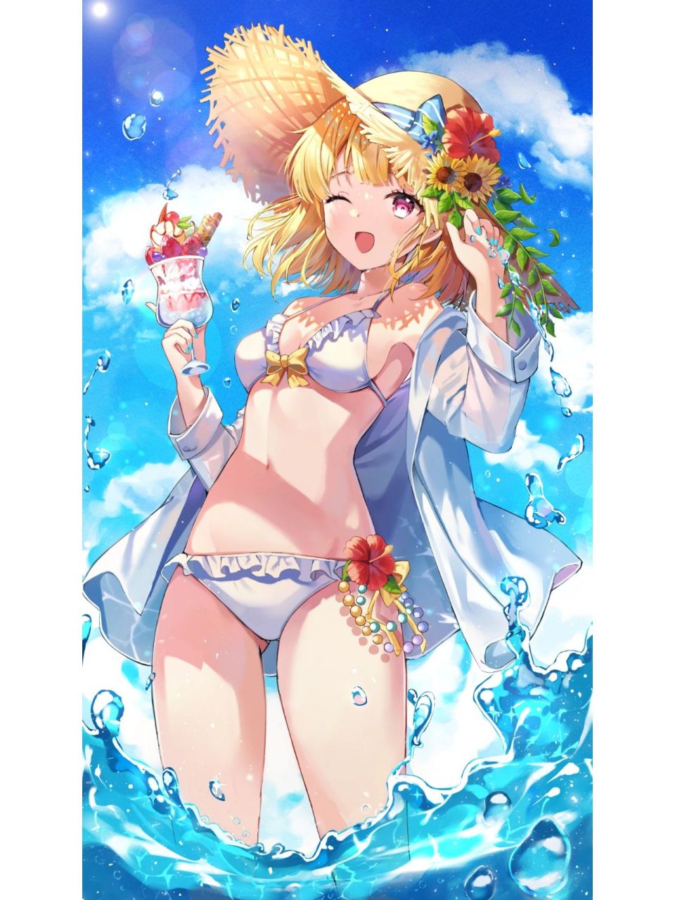 二次元少女图片泳装