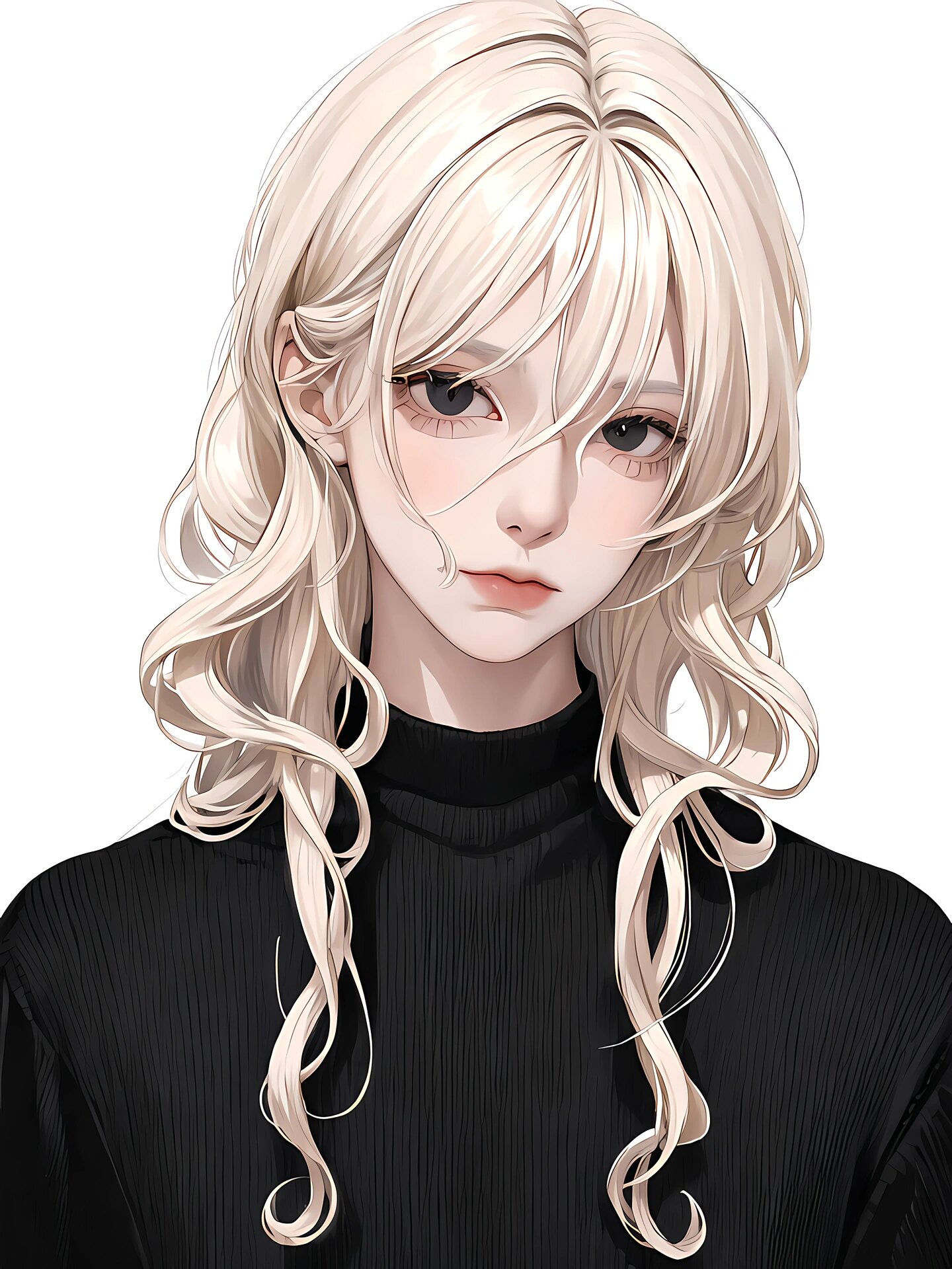 金卷发黑色毛衣女孩第二期|有点高冷哦