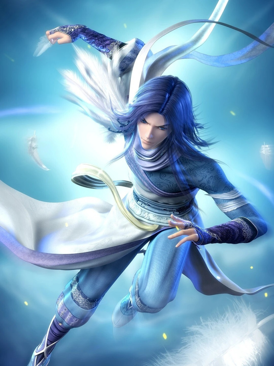 秦时明月高清壁纸白凤 白衣少年踏羽而行,孑然一身,逍遥九天.