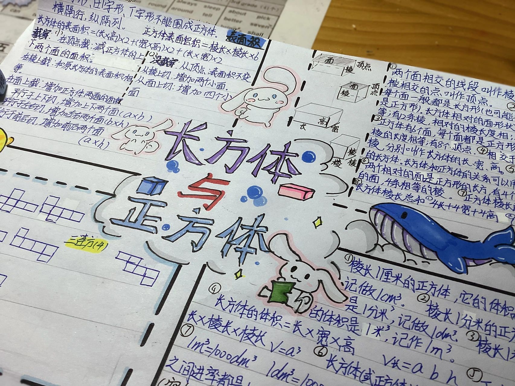 五下,数学小报(长方体与正方体) 今天心情好多更点!玉桂狗主题