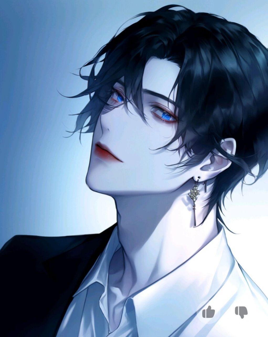 glow  黑发蓝瞳的帅哥 刷个头像刷了好久,真的是.