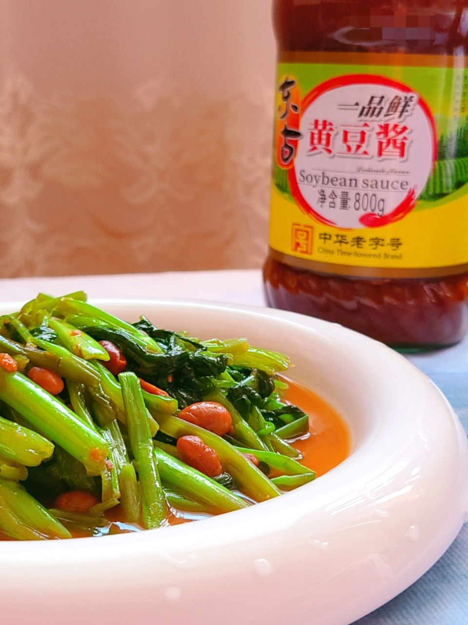 夏日快手菜||东古一品鲜黄豆酱炒空心菜 969696 夏天天热没胃口