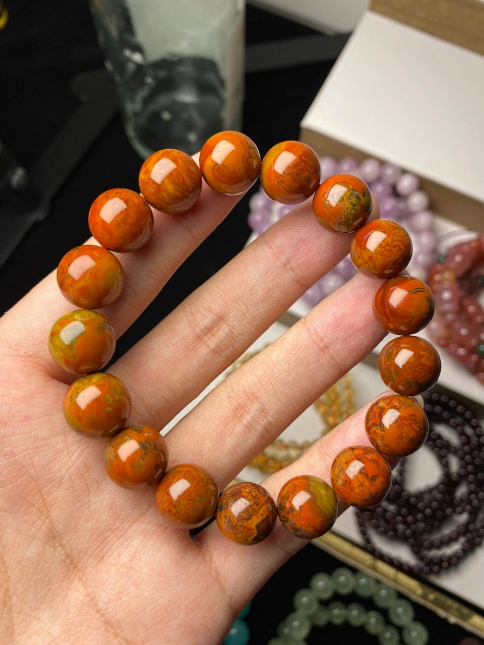 稀有极品天然战国红手串 收藏级战国红12mm,红红火火,欢迎来滴