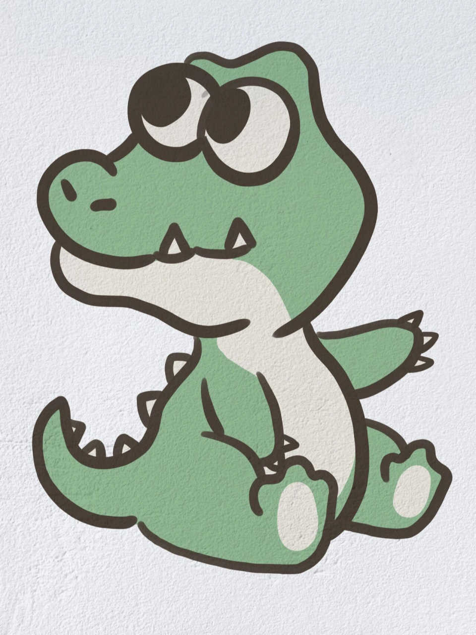 动物简笔画之可爱的小鳄鱼(内附过程图)