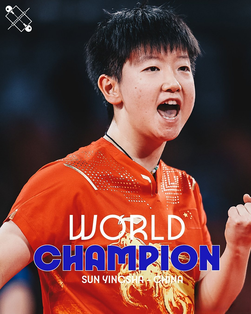 巴黎奥组委的海报,世乒赛冠军樊振东,孙颖莎--在通往巴黎的路上我们有