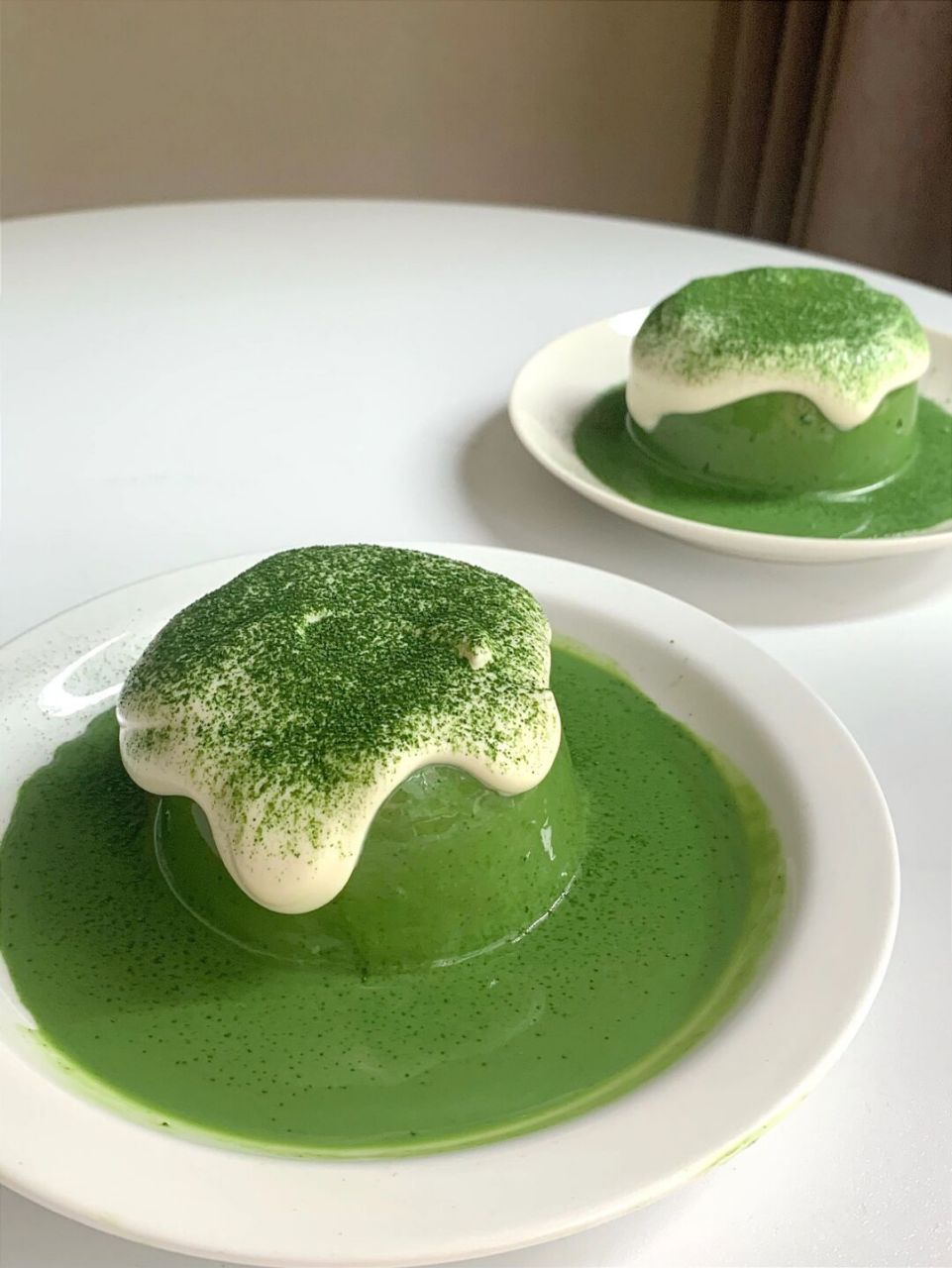 抹茶雪山奶冻9015免烤箱甜品98有手就会!