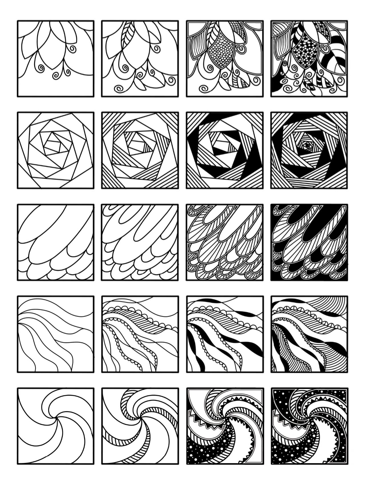 禅绕画3张(带图形步骤分解