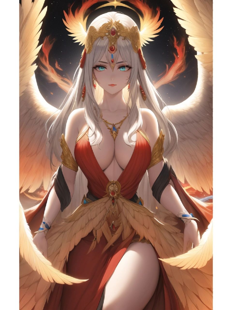 二次元95凤凰神女 二次元神兽拟人"凤凰涅槃,浴火重生"