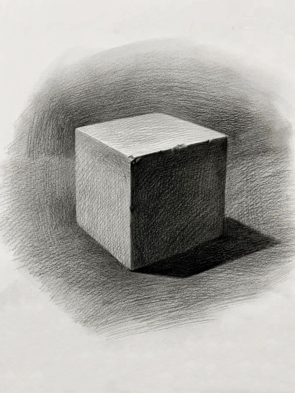 立方体图形素描图片