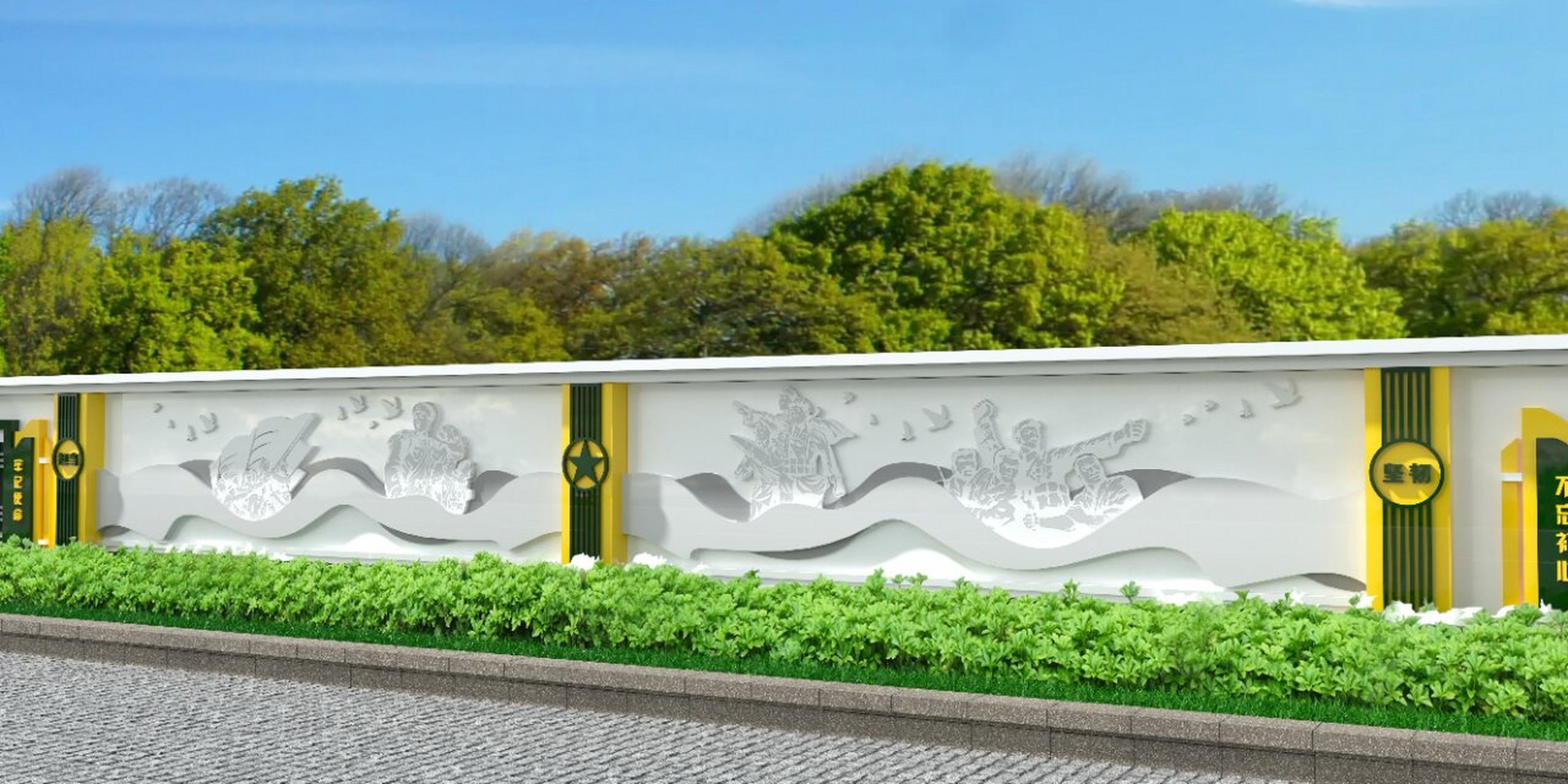 部队户外挂壁宣传栏 简单创意的户外挂壁宣传栏不失部队的严肃02