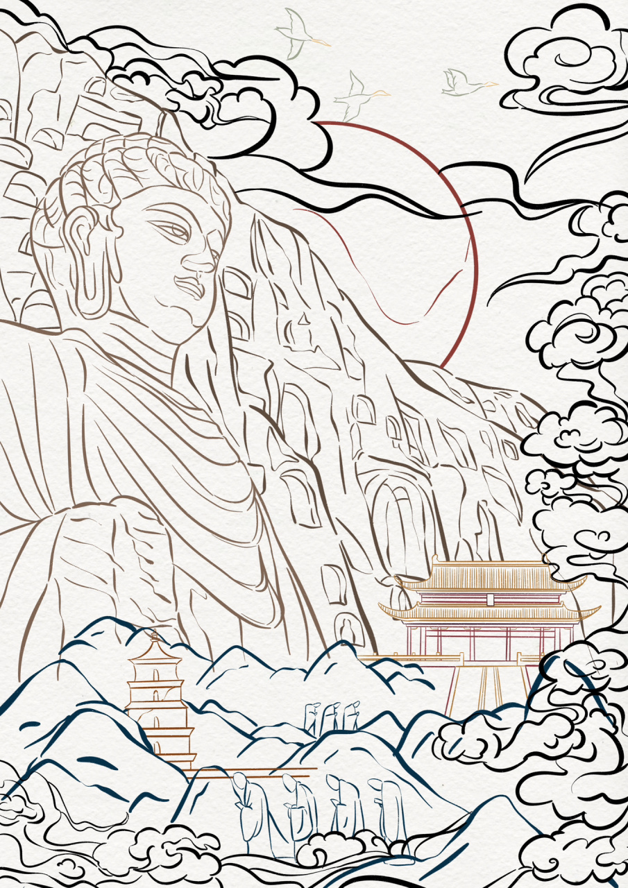 河南主题插画"豫见河南" 期末作业要参加米兰设计周,deadline提前