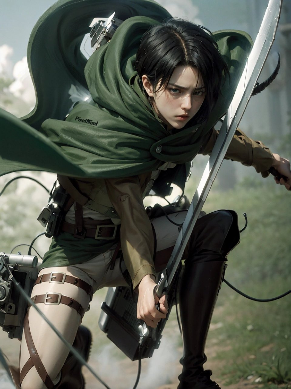 ai绘画# #ai插画# #进击巨人# #兵长# #进击的巨人壁纸