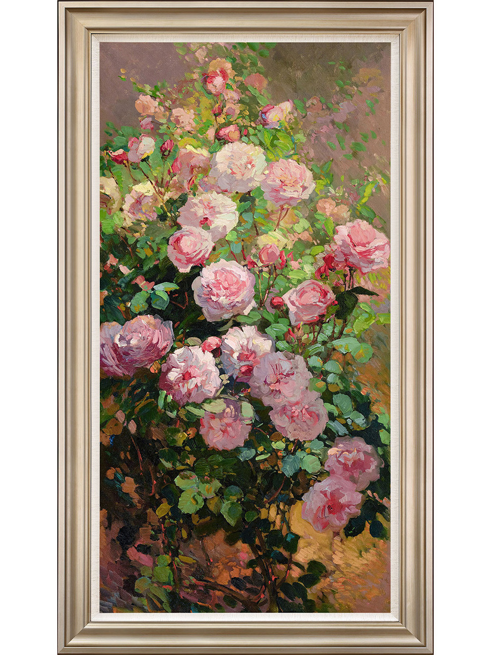 玄关装饰 | 花卉油画《粉红玫瑰》 《粉红玫瑰》原作是美国画家弗朗茨