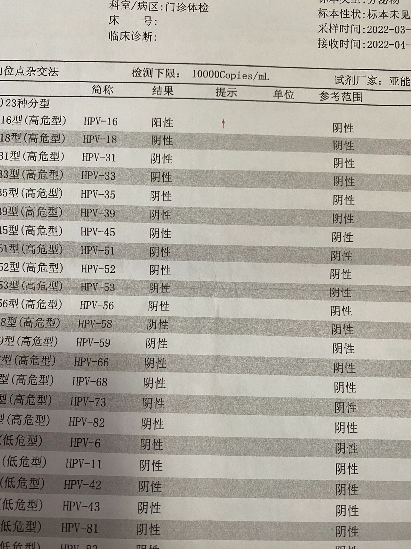 hpv16阳性