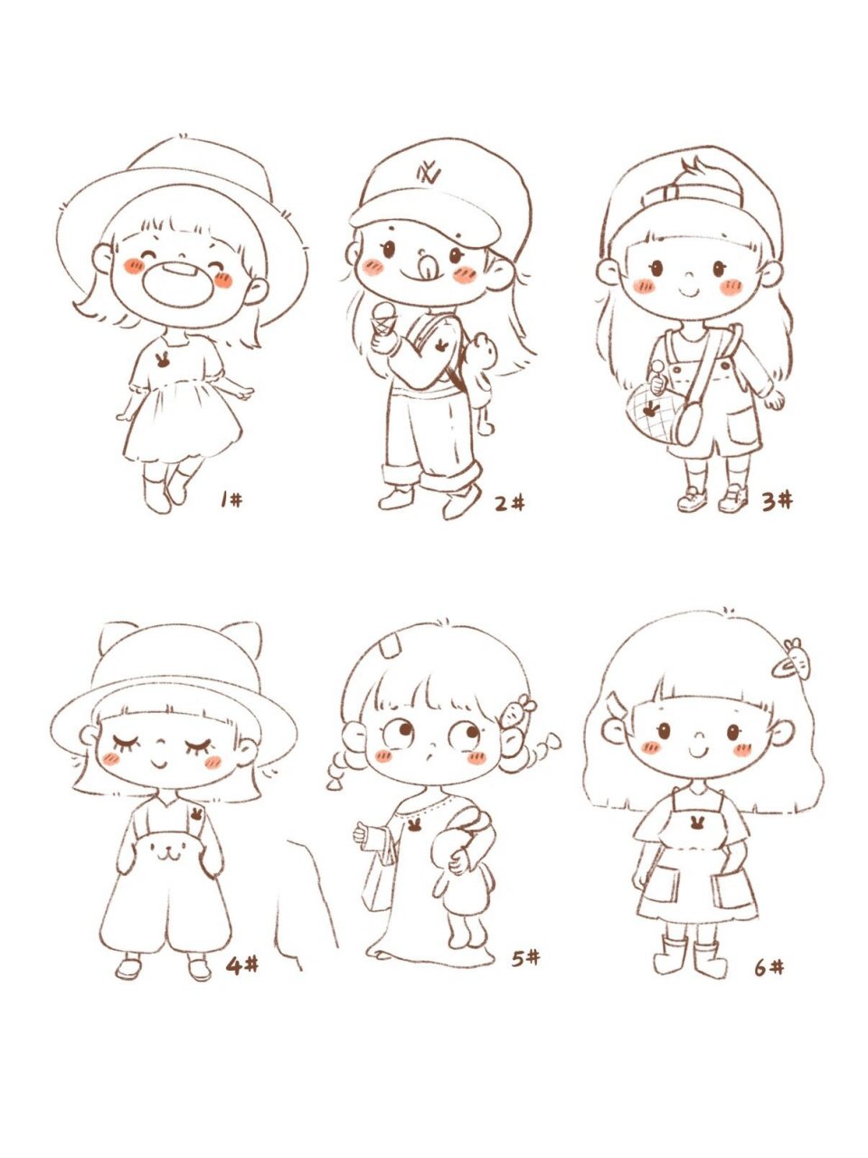 原创|一组可爱简笔画插画小女孩        画了一组可爱小姑娘,自己最