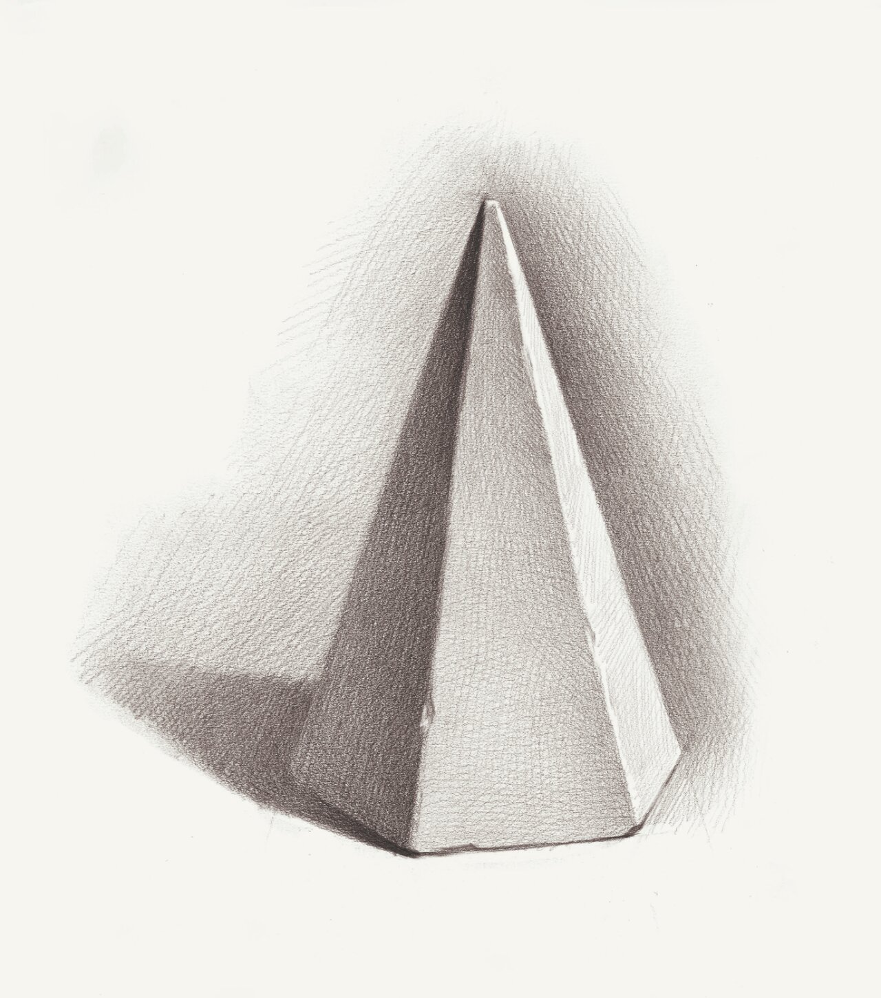 素描干货 | 几何体临摹素材·正六棱锥体① 正六棱锥体是由底面为正