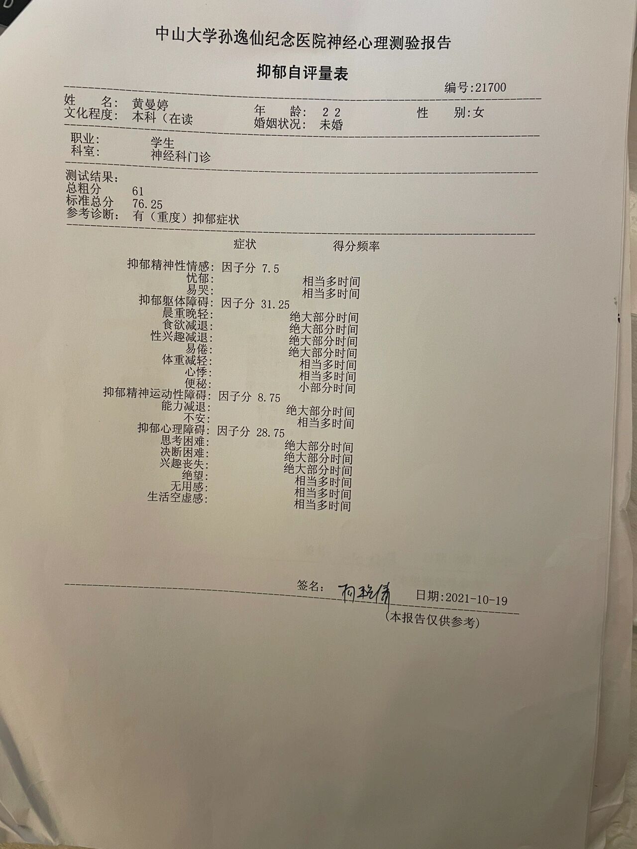 重度抑郁的我是怎么度过的 2021年10月9号