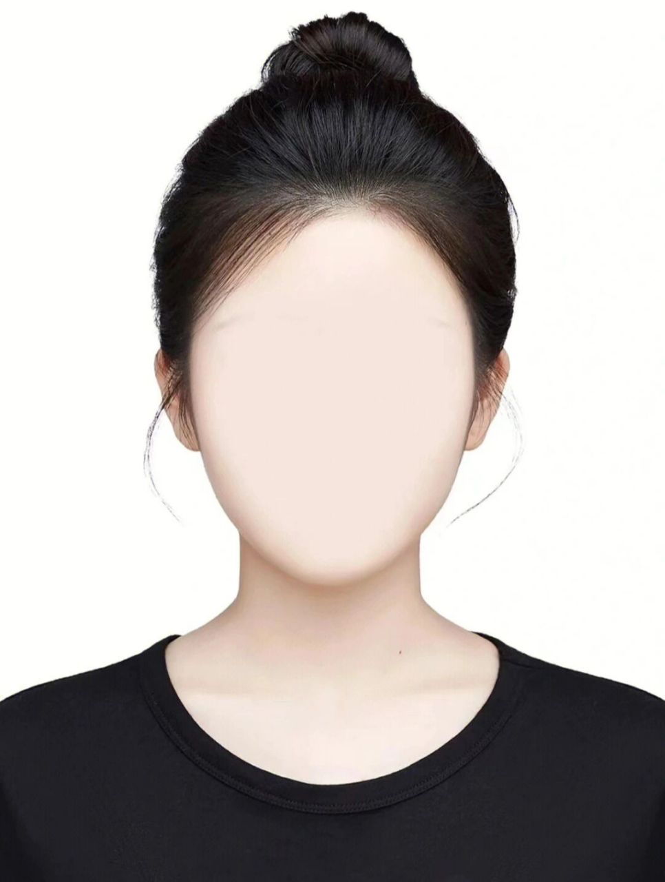 超火丸子头证件照模板! 全天在线可帮修