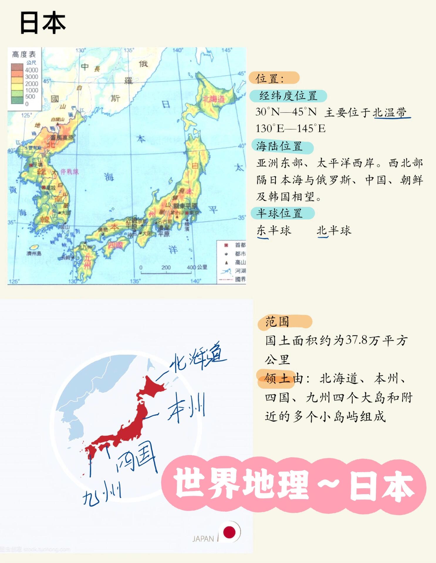 日本世界地理位置图片