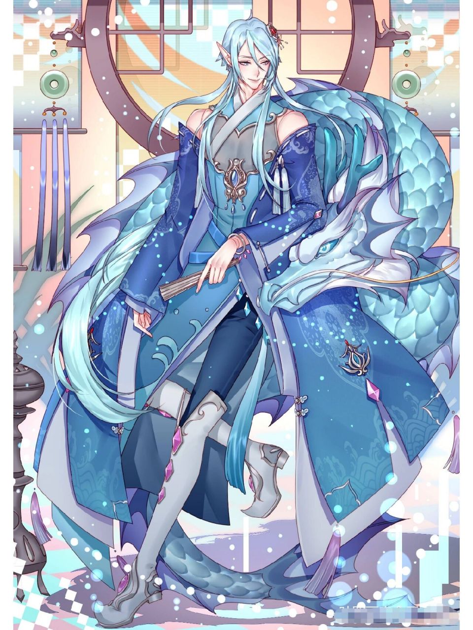 水水的古风造型好帅90,水龙也很酷啊!