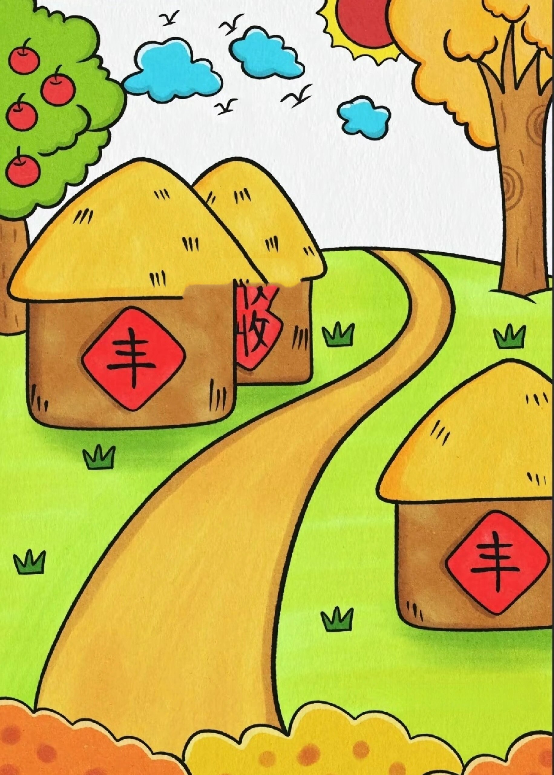 秋天主题儿童画