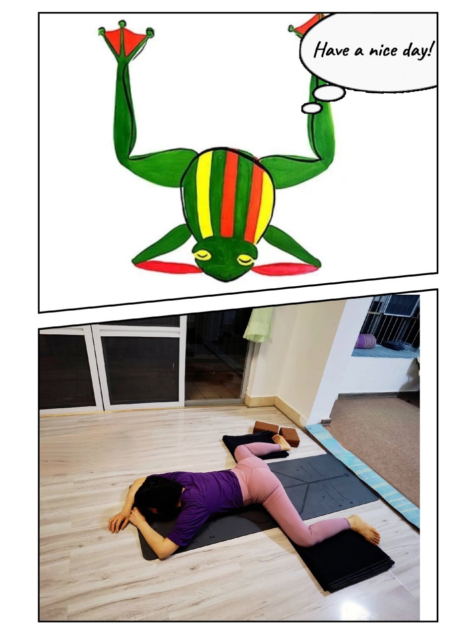 蛙式是开髋的瑜伽动作.