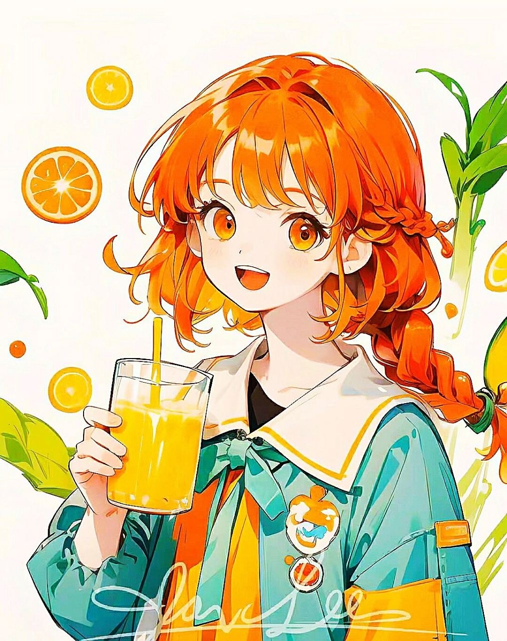 多巴胺女孩橙子橙色系头像壁纸