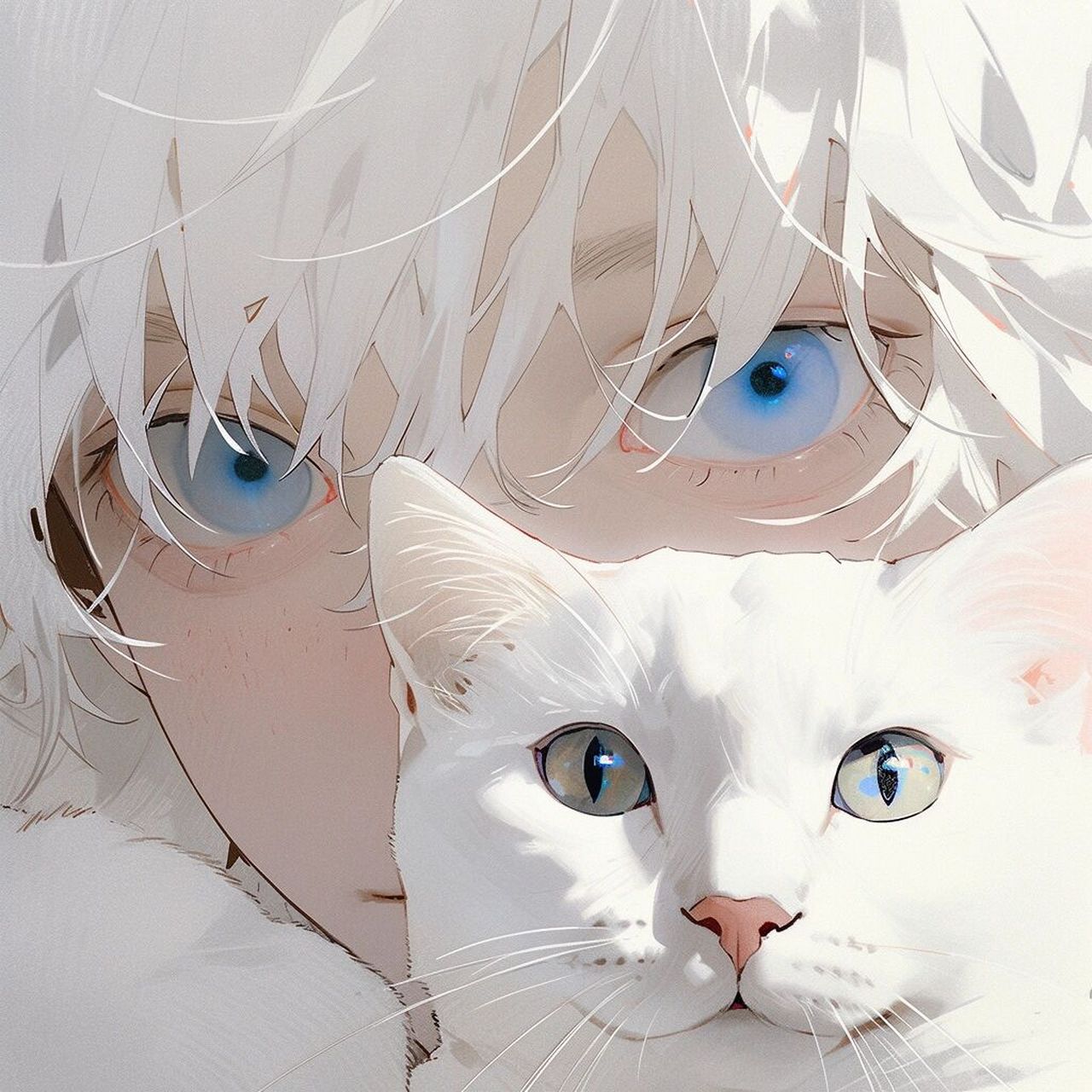 白色猫咪专场男生头像:96&92