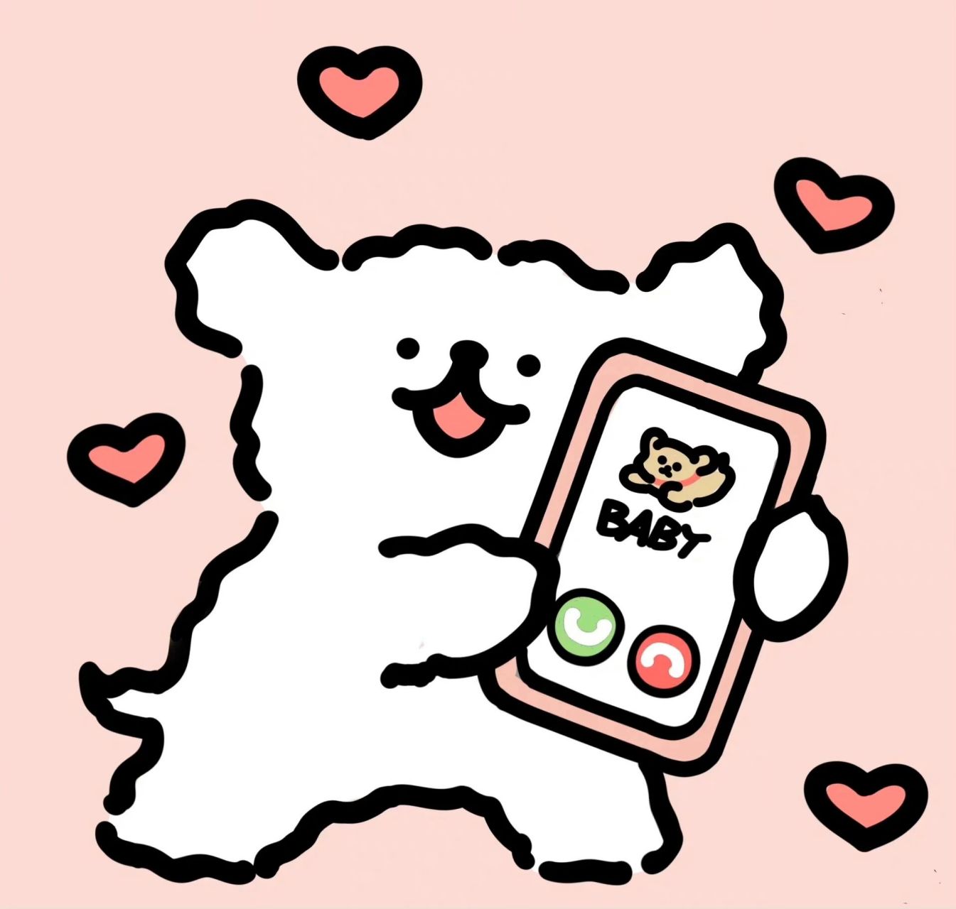 线条小狗情侣头像|快来和你的宝一起用吧