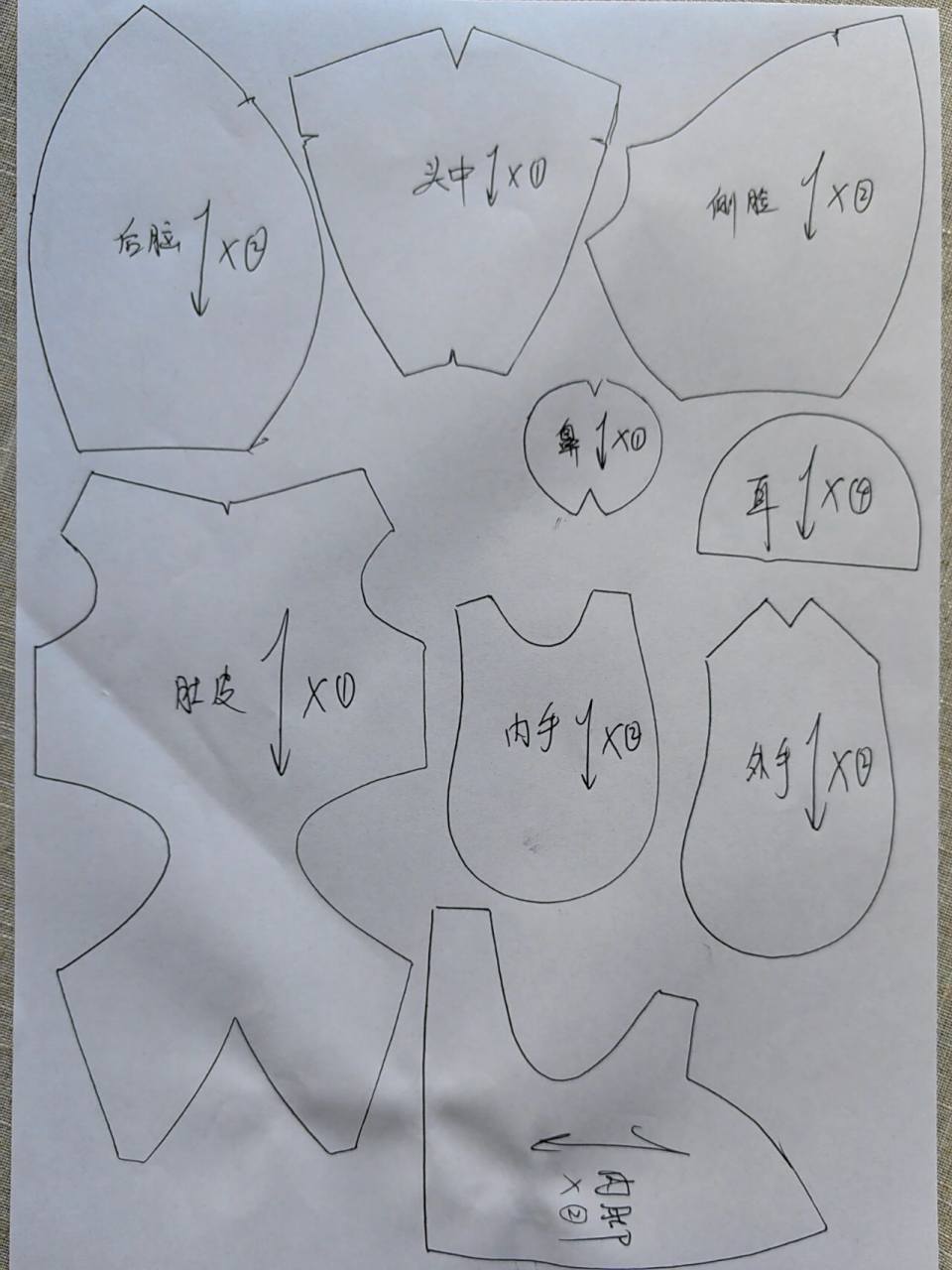 小熊图纸来啦! 打印a4纸 棉布