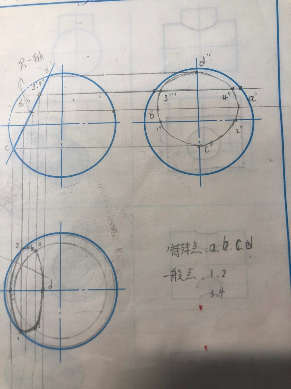 球体的截交线的画法图片