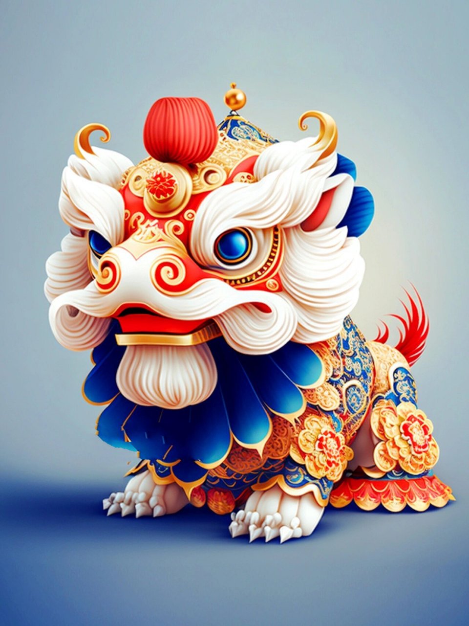 中国舞狮 表演中狮子颜色有不同寓意,黄色为刘备狮:代表贵气,祥和