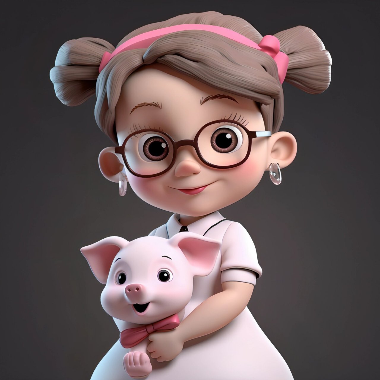 《十二生肖头像》第一期 头像第一期:猪 咒语:3d render, bubble matt