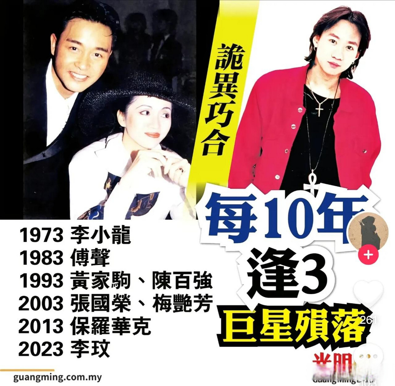 香港逢三就有巨星陨落