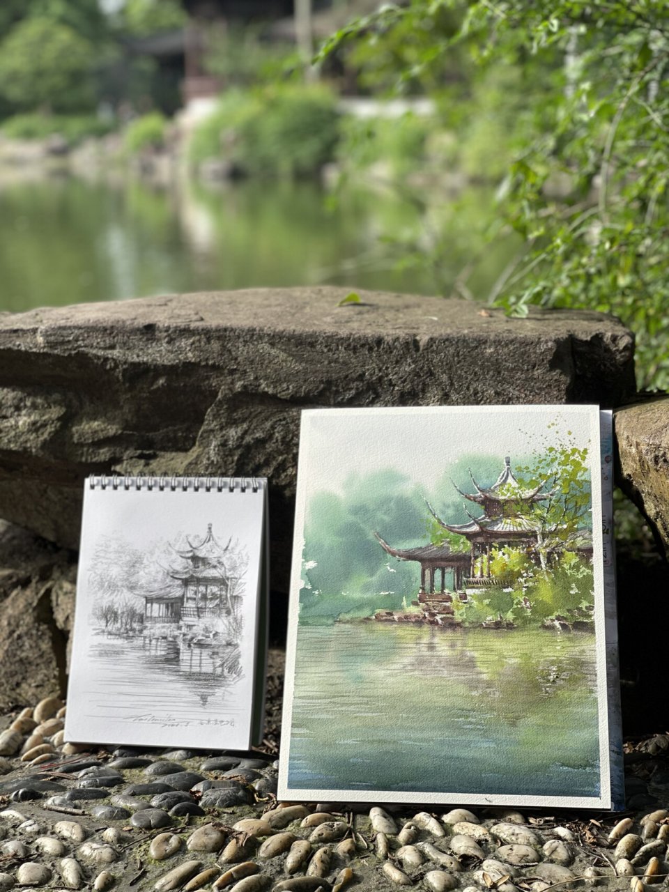 杭州·西溪湿地公园写生 一群爱画画爱写生的朋友相聚西溪湿地公园,嗨