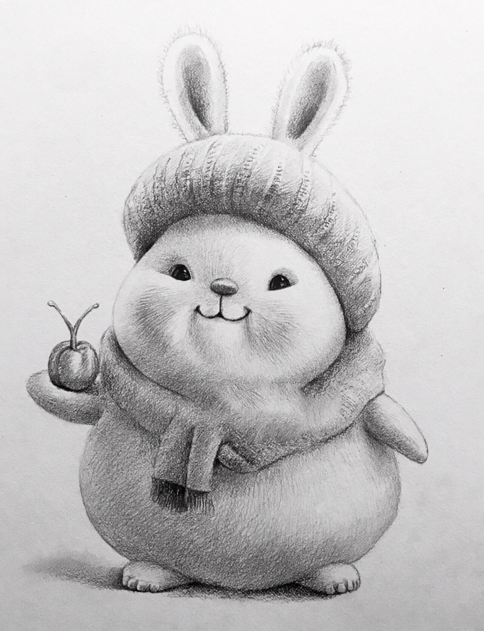 兔子素描画简单图片