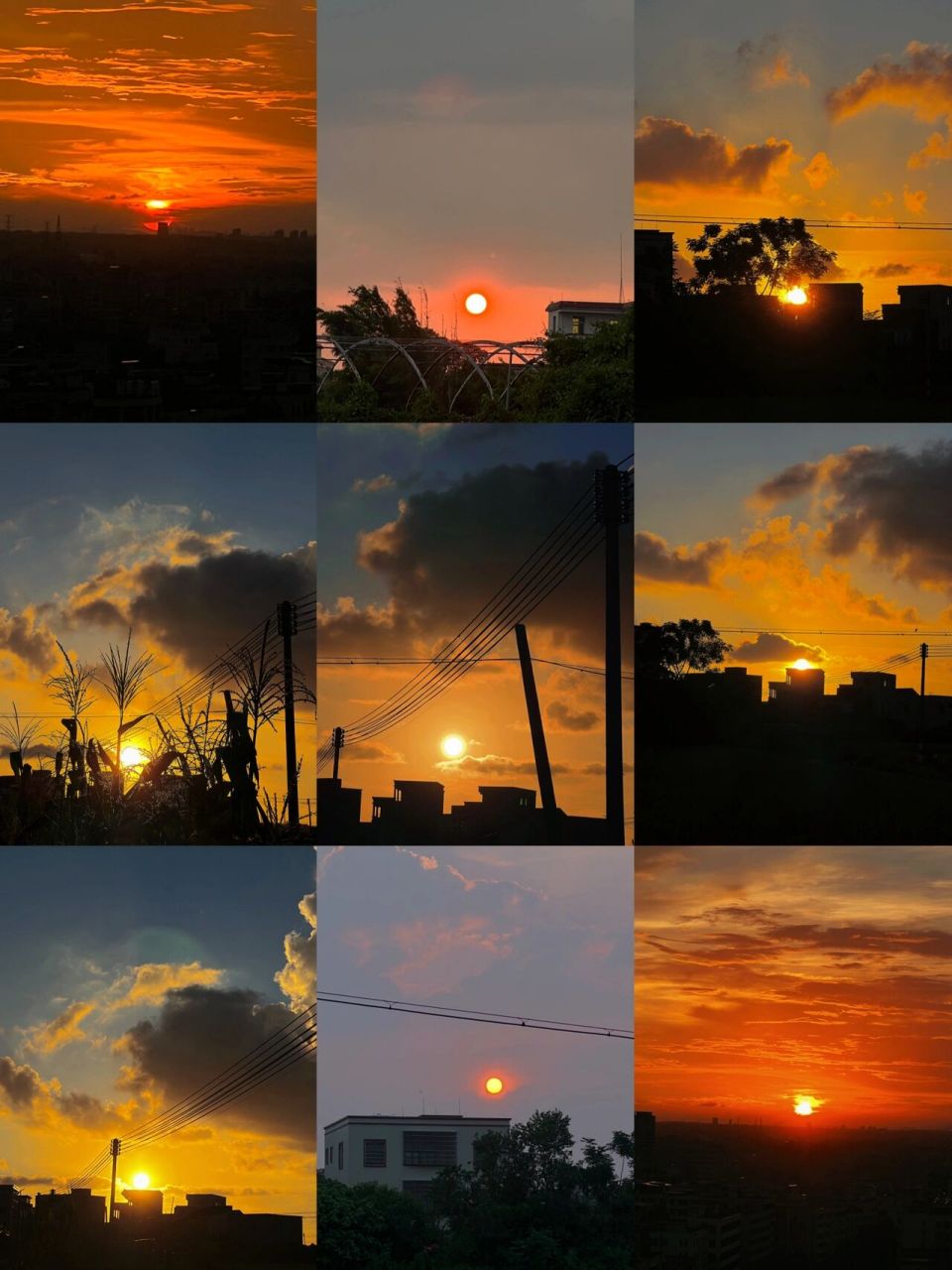 分享图片|日落合集 家乡落日黄昏合集 傍晚时分落日是真的美爆吖!