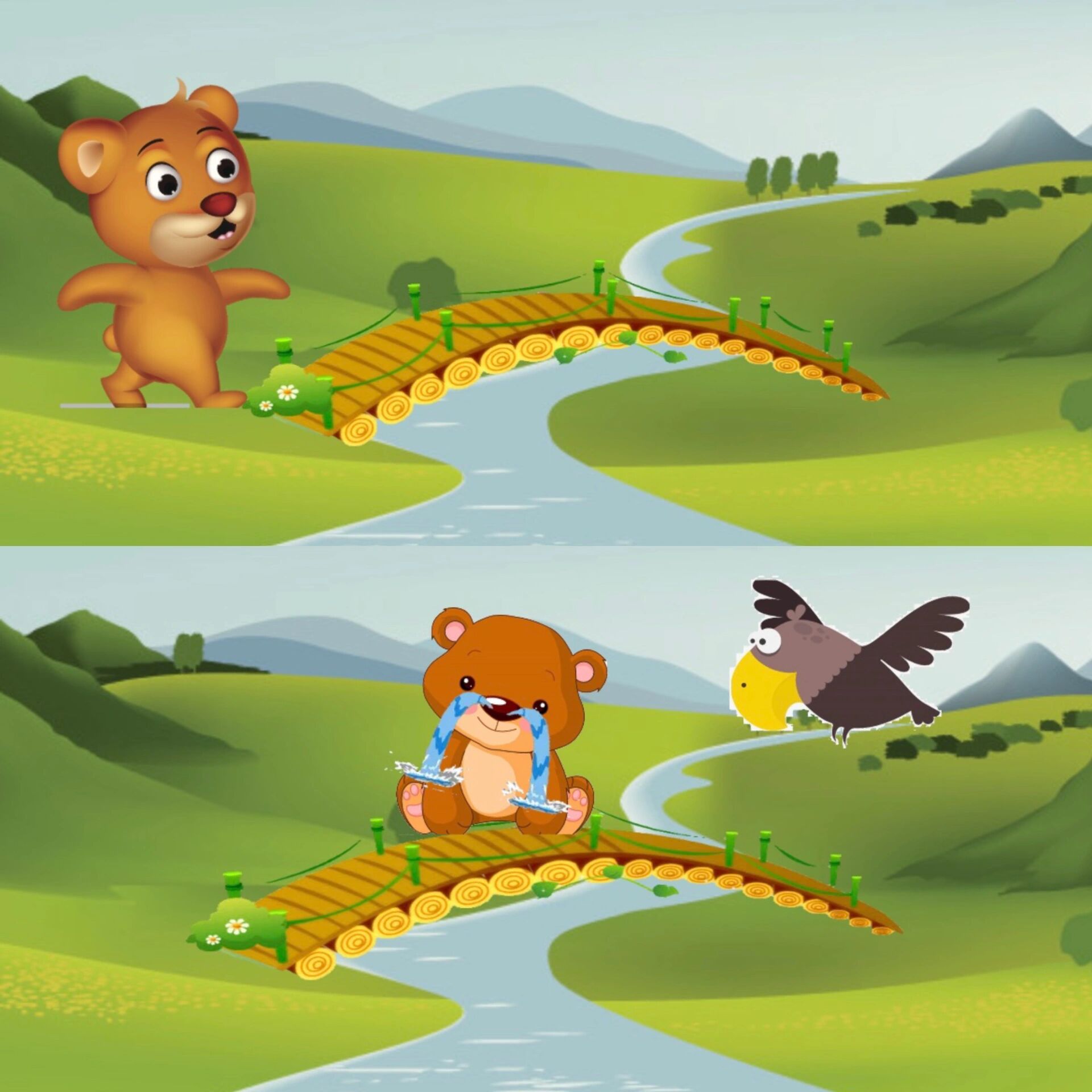 97优质公开课:中班语言《小熊过桥