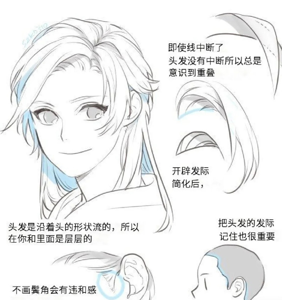 漫画男生头发素材图片