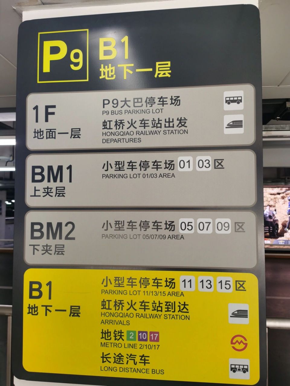 虹桥火车站p9,p10停车场平面图 虹桥火车站停车场平面图有需要的看