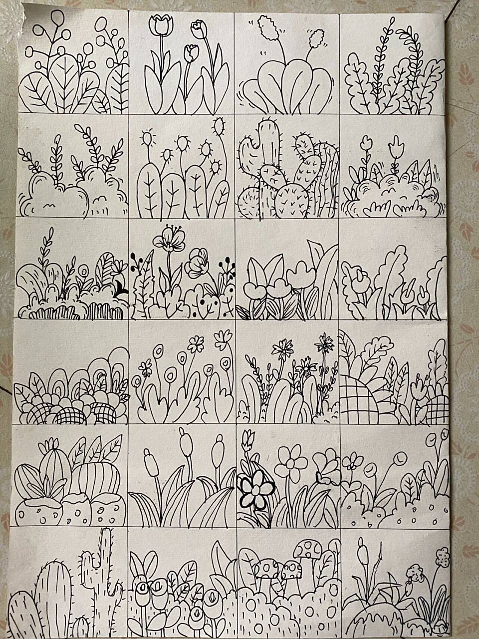 24个植物简笔画 24个植物草丛简笔画来啦  线条流畅度还在学习中 大家