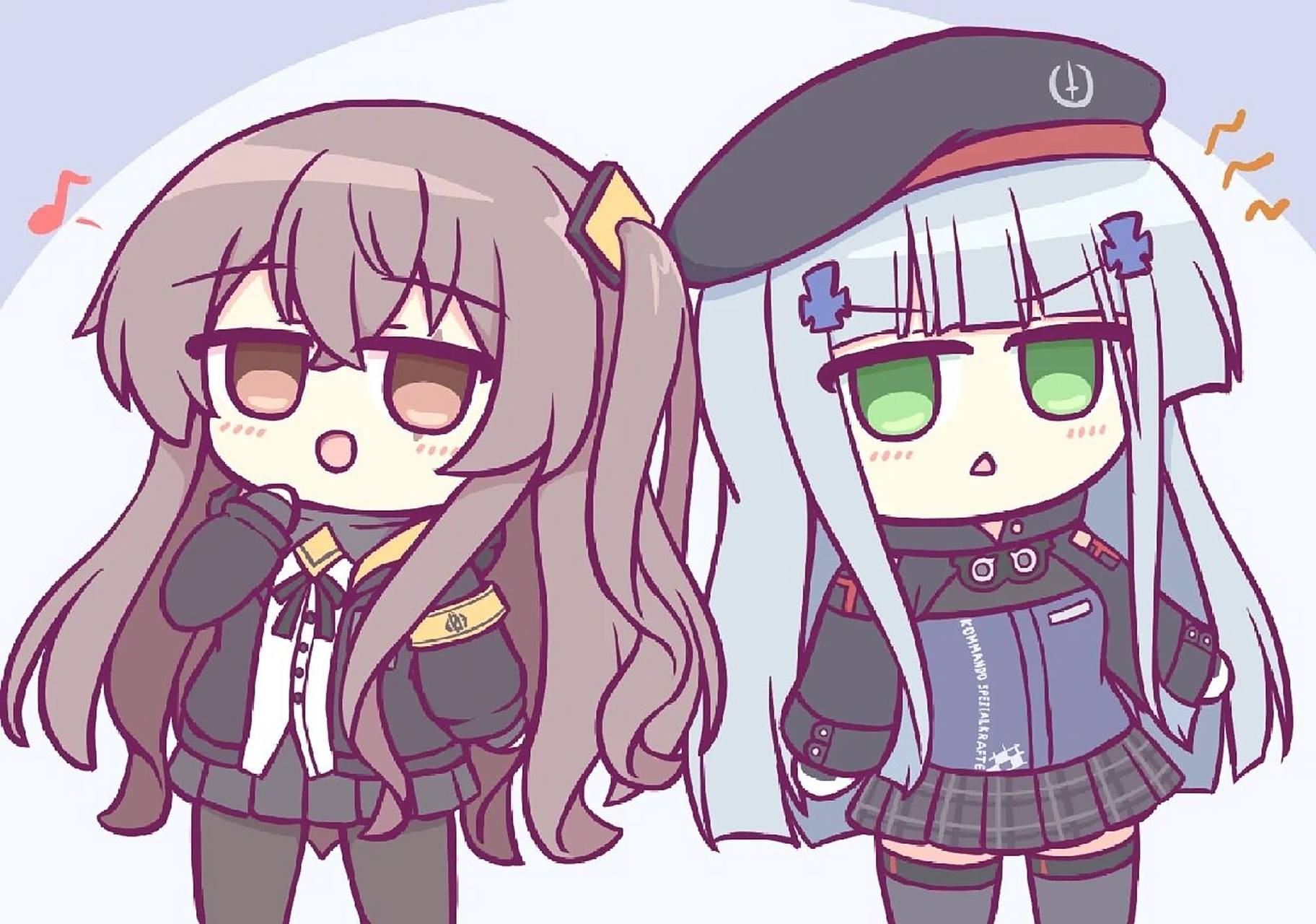 少女前线ump45&hk416美图 这个画师的角色都特别可爱