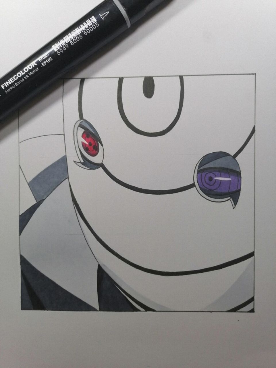 白面具带土教程 #火影忍者# #手绘教程# #带土