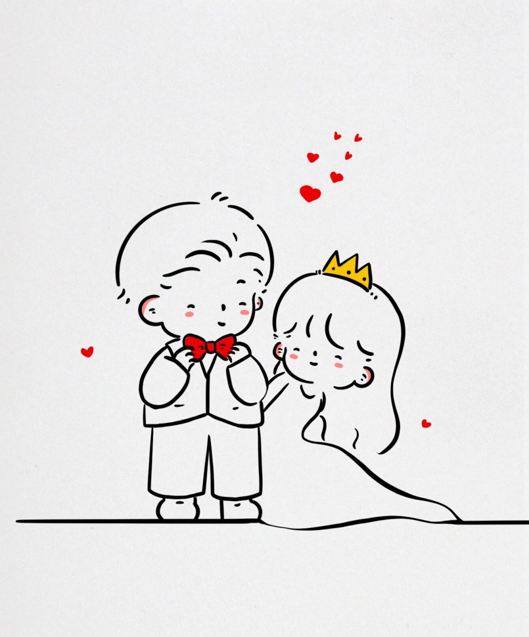 情侣简笔画:爱与被爱同时发生了7815