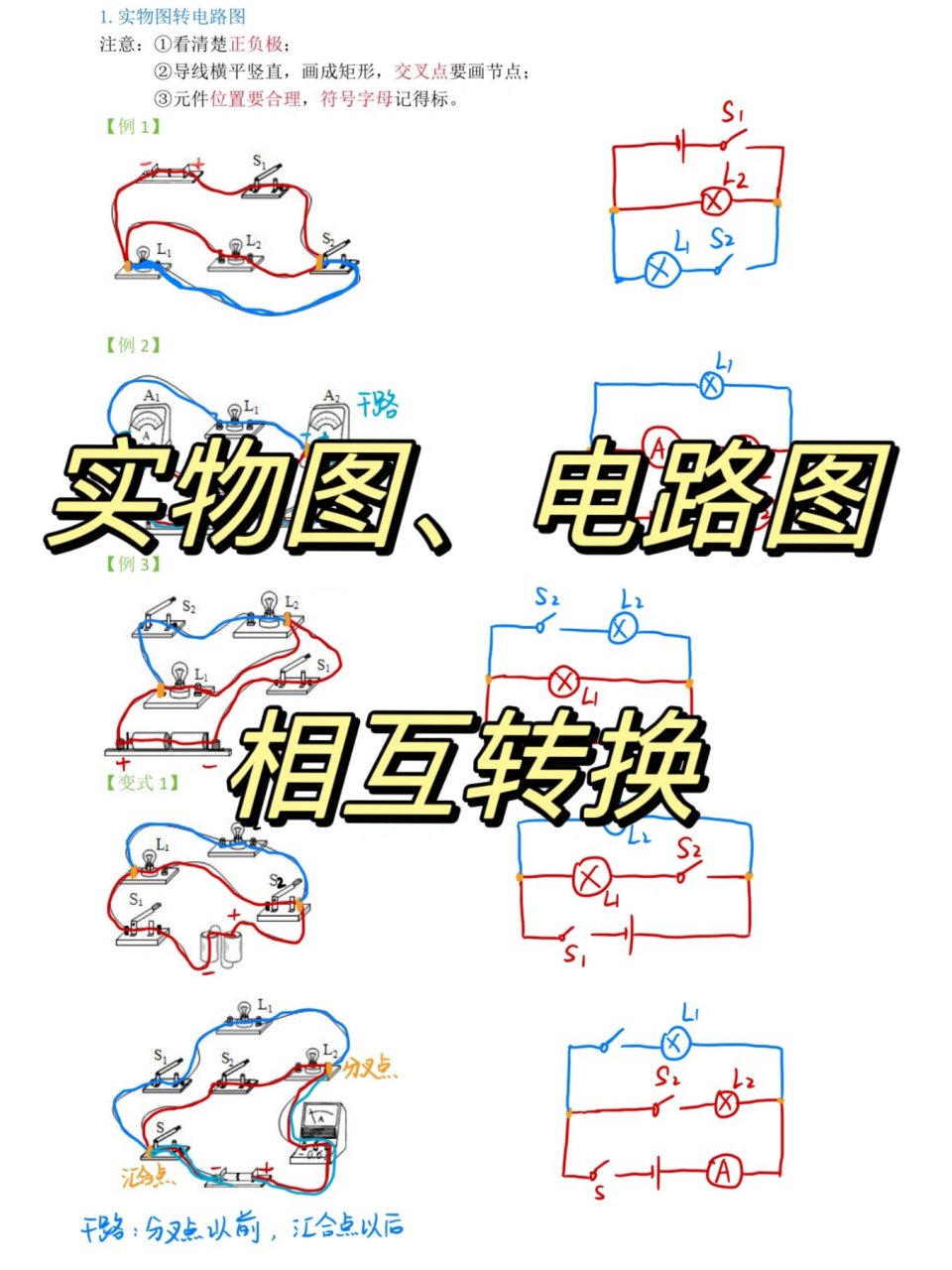 实物图与电路图的转换图片