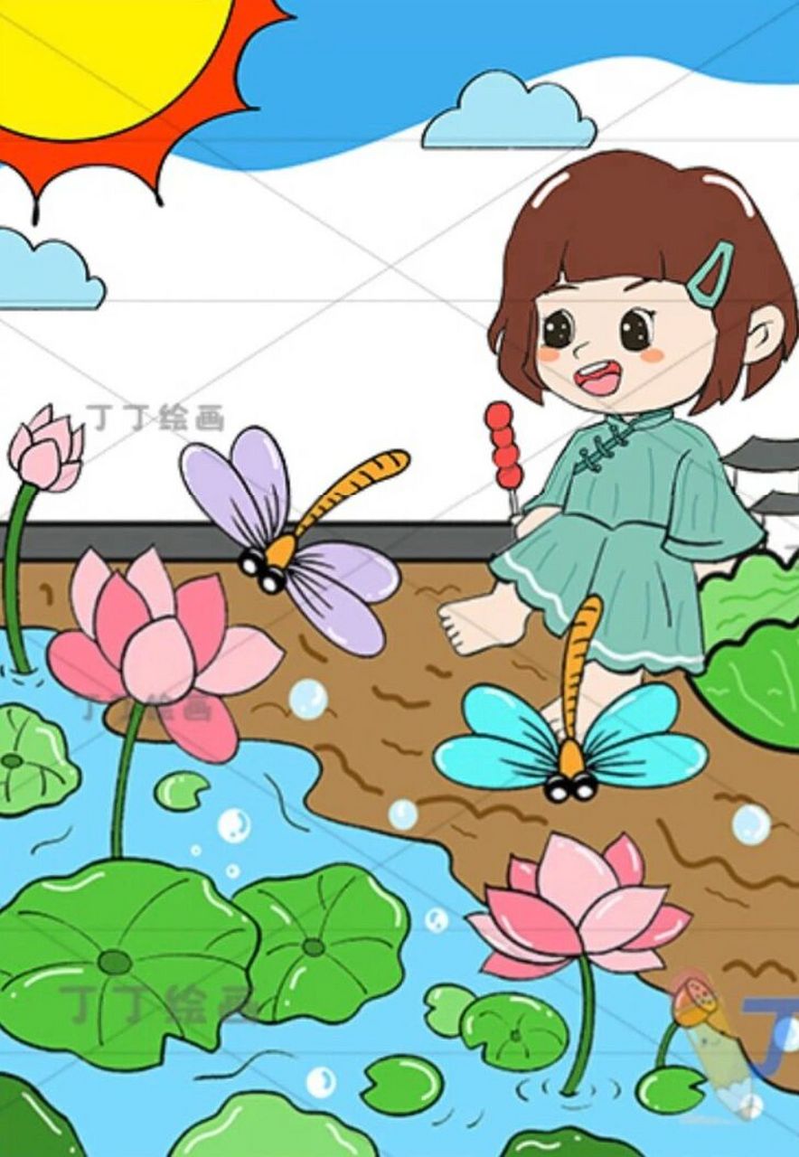 以夏天为主题的儿童画模板素材 想要关于夏天的绘画看这里,分享一组
