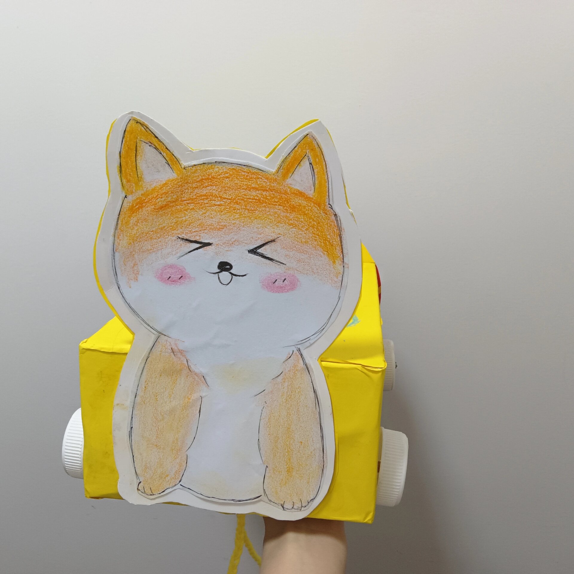 鞋盒纸箱改造小拉车diy幼儿园亲子环创手工