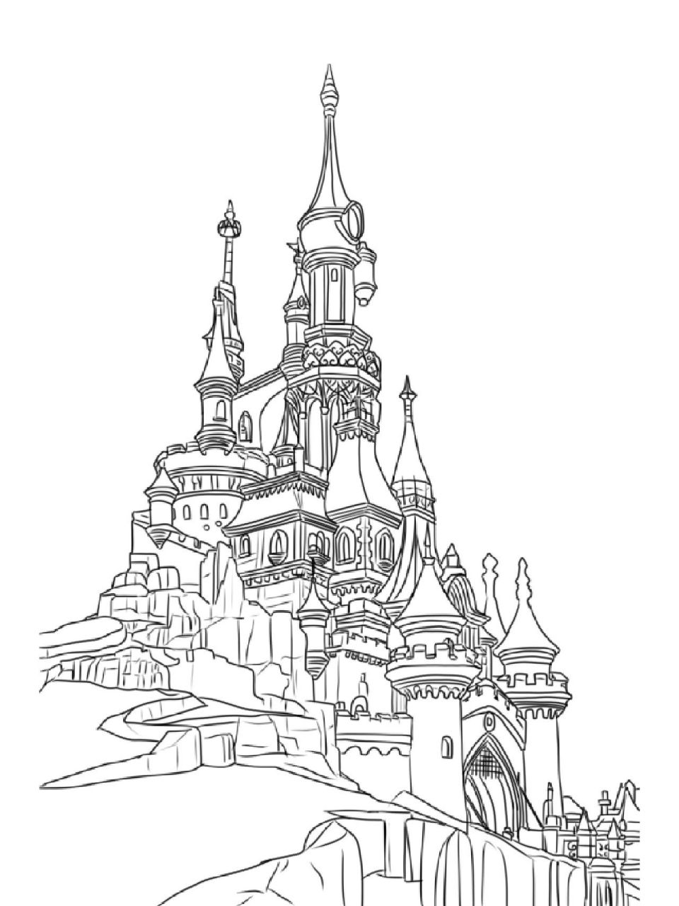 一起学画画~城堡练习(附素材) 哇,这次的线稿 真的 画的 好爽啊 再