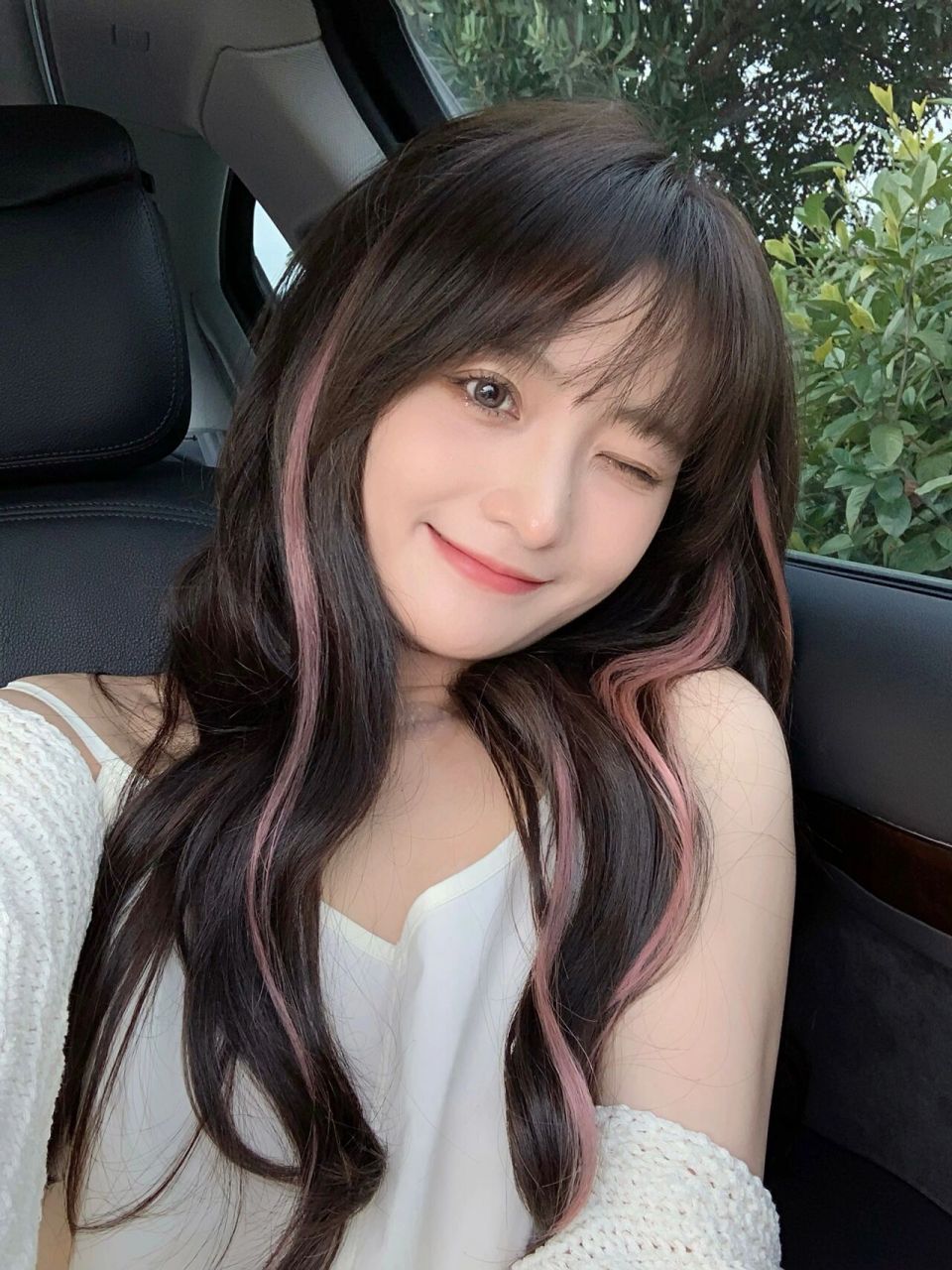 粉色挑染太好看啦95可甜可盐的发色 太太太喜欢我的新发色啦挑染太