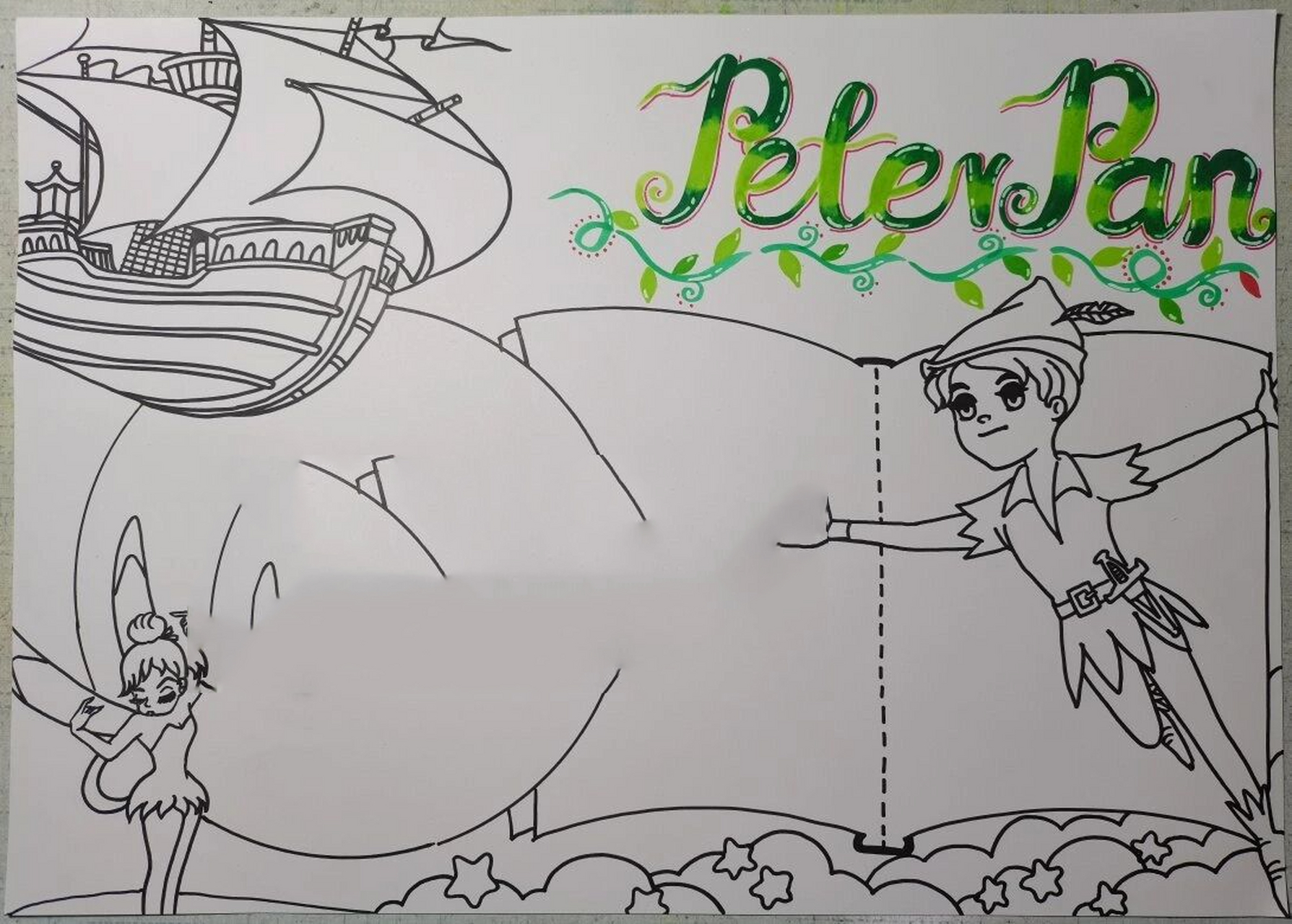 彼得潘手抄报 peter pan英文手抄报 彼得潘手抄报英文小报 a3